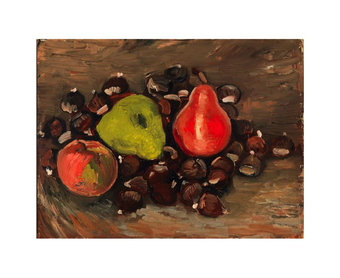 Still Life with Fruit and Chestnuts Canvas Print