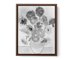 Sunflower Black & White by Van Gogh Canvas Print