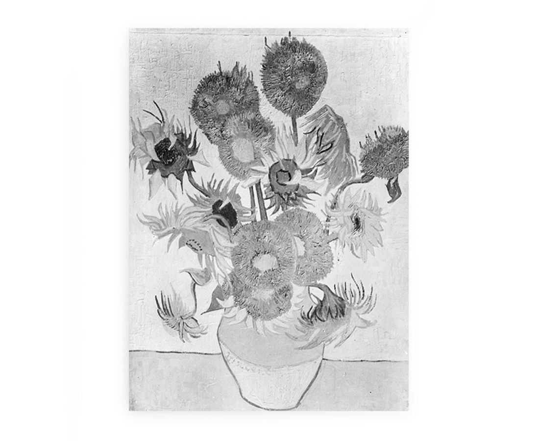 Sunflower Black & White by Van Gogh Canvas Print