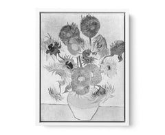 Sunflower Black & White by Van Gogh Canvas Print