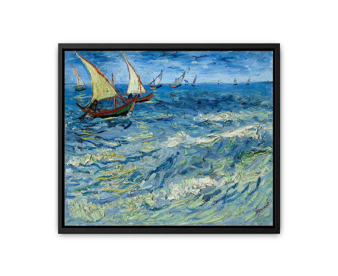 Seascape Boats Painting Canvas Print