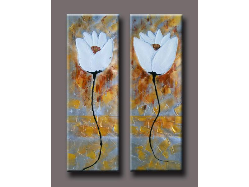 2 Panel Flower Wall Art Painting 