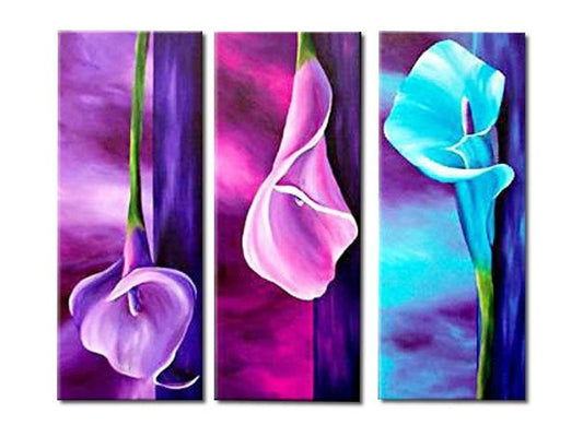 3 Panel Flower Painting Set 