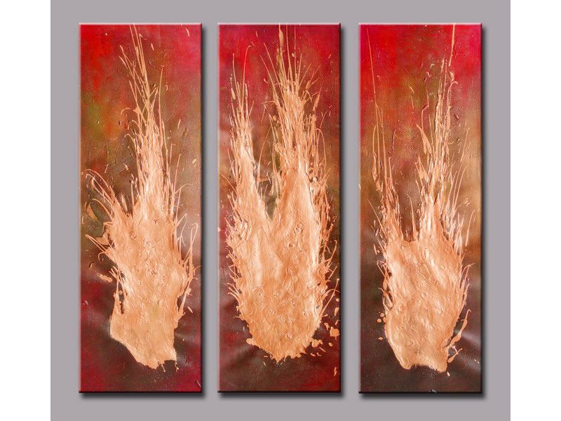 3 Panel  Red Painting 