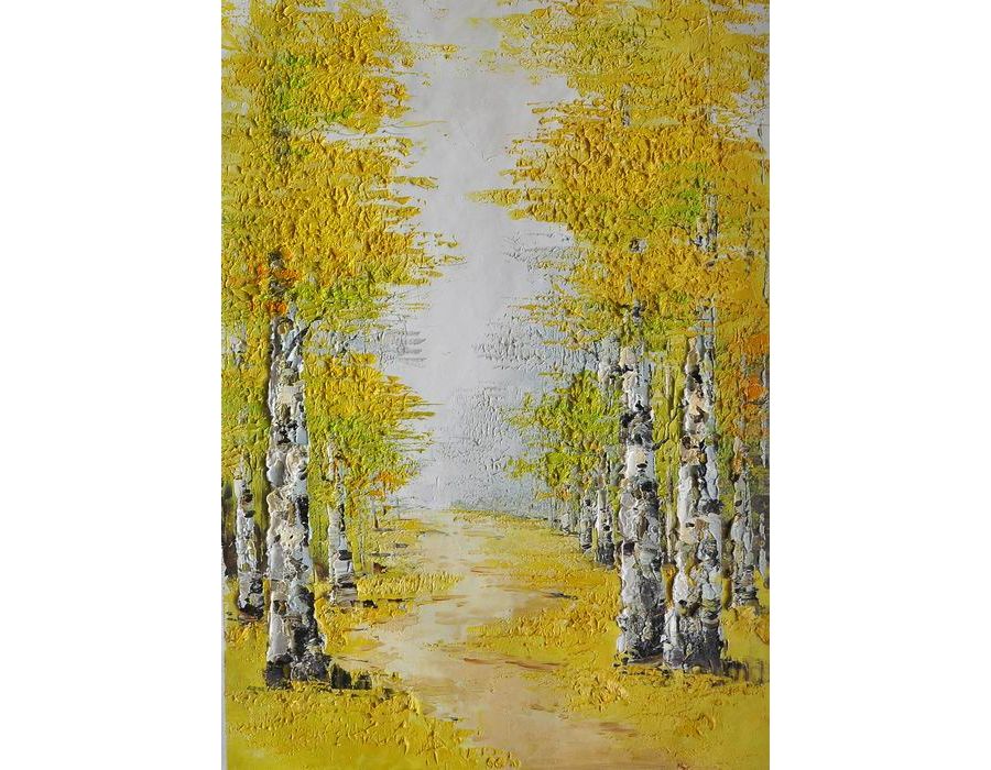 Birch Knife Art Painting Forest Tree 