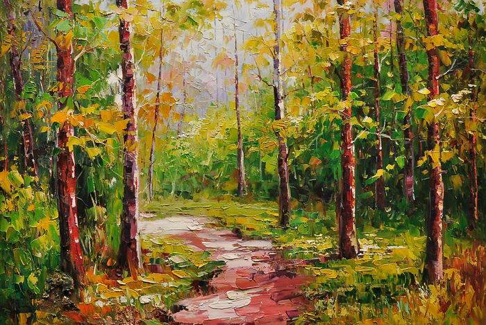 Forest Tree Knife Art Landscape Painting 