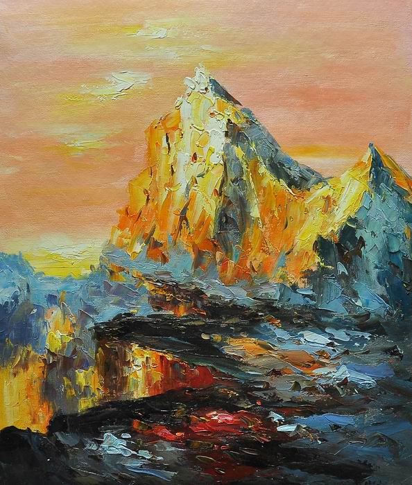 Yellow Mountain Knife Landscape Art Painting 